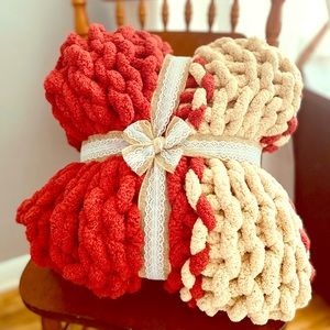 Hand-knit Chunky Knit Blanket